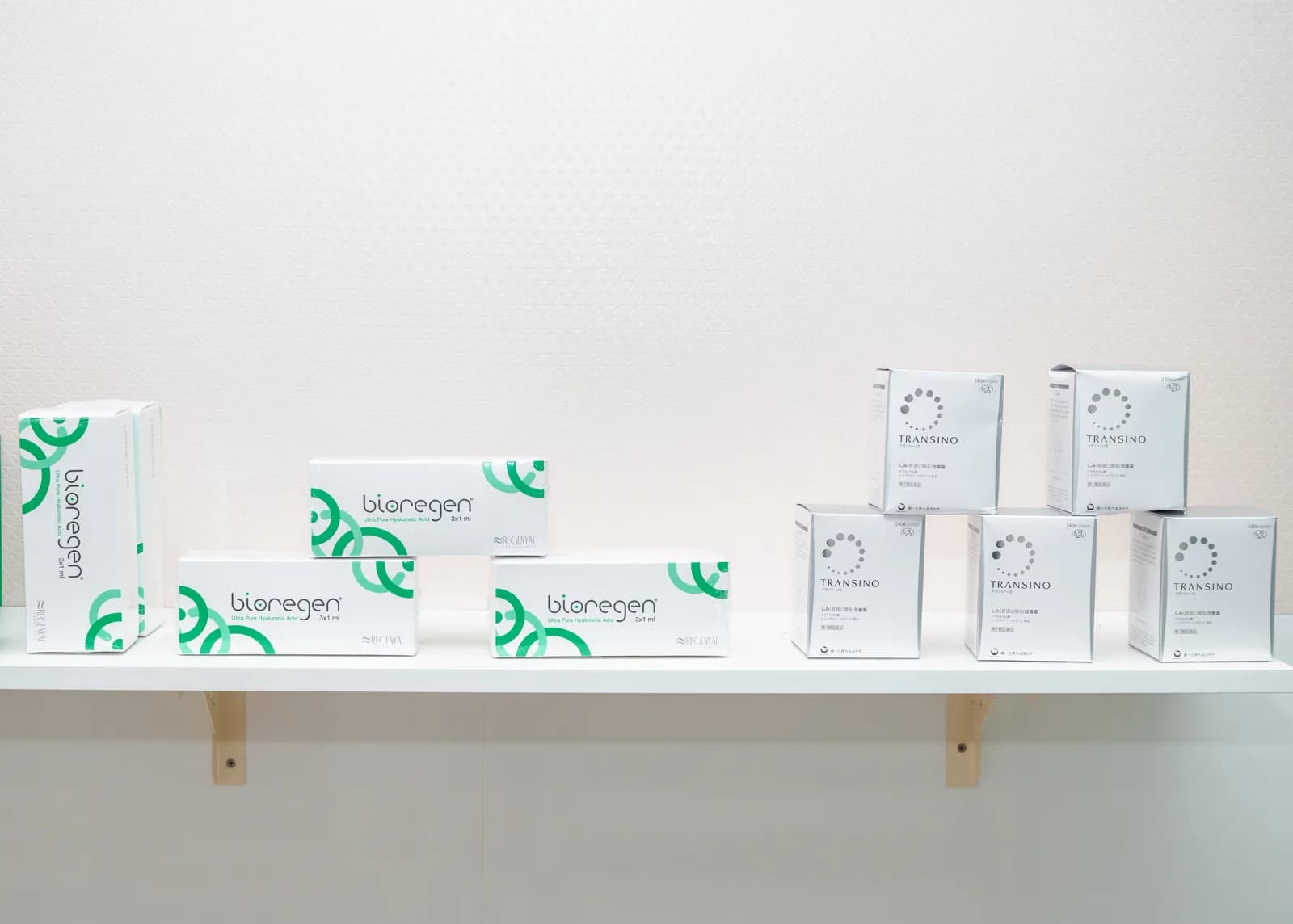 A close-up of skin-care boxes on a shelf